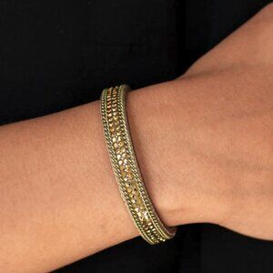 Paparazzi Jewelry Accessories - Babe Bling - Brass Bracelet - Vintage